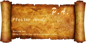 Pfeiler Arnó névjegykártya